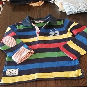 Jojo Maman Bébé Colorful Striped Kids Shirt. Size 4T